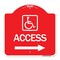 Signmission Access W/ Updated Isa and Right Arrow, Red & White Aluminum Architectural Sign, 18" H, RW-1818-24357 A-DES-RW-1818-24357 - alternate 1
